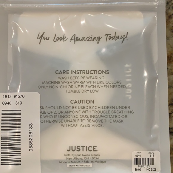Face Mask/Coverings from Justice - Picture 2 of 8